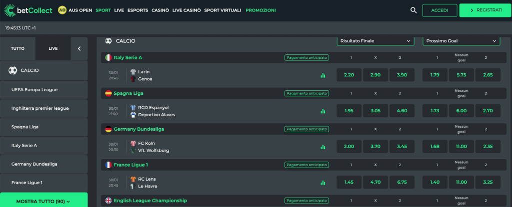 BetCollect 7 Betcollect scommesse